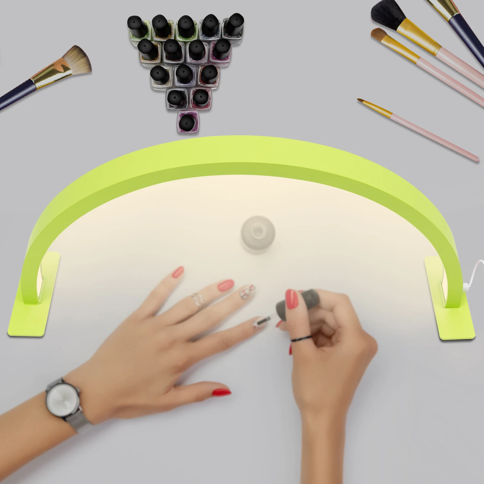 Светодиодный полумесяц с сенсорным датчиком, свет с регулировкой яркости 3000–6000 К, настольная лампа в форме полумесяца для дизайна ногтей
Светодиодный полумесяц с сенсорным датчиком, свет с регулировкой яркости 3000–6000 К, настольная лампа в форме полумесяца для дизайна ногтей