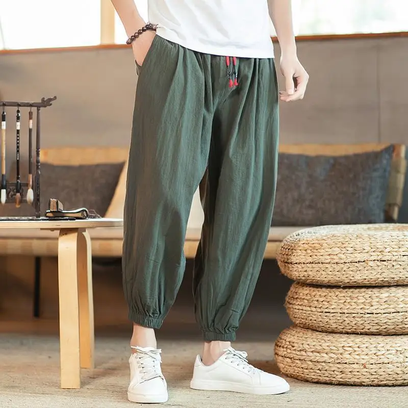 Summer Thin Loose Cropped Trousers for Men Cotton and Linen Vintage Clothes Big Size Classic Korean Style Sale Casual Pants Man
Summer Thin Loose Cropped Trousers for Men Cotton and Linen Vintage Clothes Big Size Classic Korean Style Sale Casual Pants Man