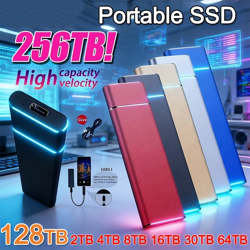 Портативный SSD-накопитель Mini SSD 256 ТБ 1 ТБ 2 ТБ, высокоскоростной оригинальный SSD-накопитель USB 3.0, внешний жесткий диск для компьютера и ноутбука
Портативный SSD-накопитель Mini SSD 256 ТБ 1 ТБ 2 ТБ, высокоскоростной оригинальный SSD-накопитель USB 3.0, внешний жесткий диск для компьютера и ноутбука