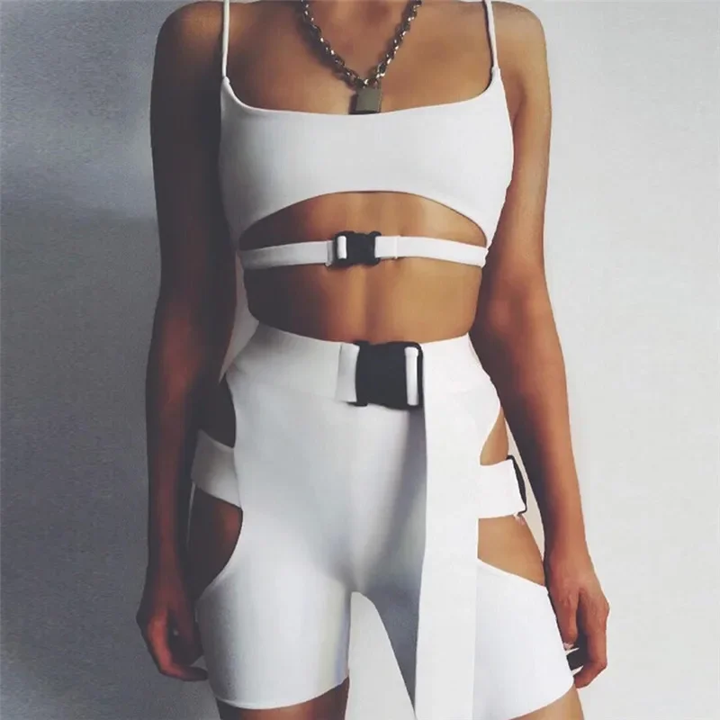 Summer Women Two Piece Set Shorts Set Button Crop top Hollow Shorts Sexy Gothic Hip Hop Casual Party Clothes Streetwear O
Summer Women Two Piece Set Shorts Set Button Crop top Hollow Shorts Sexy Gothic Hip Hop Casual Party Clothes Streetwear O