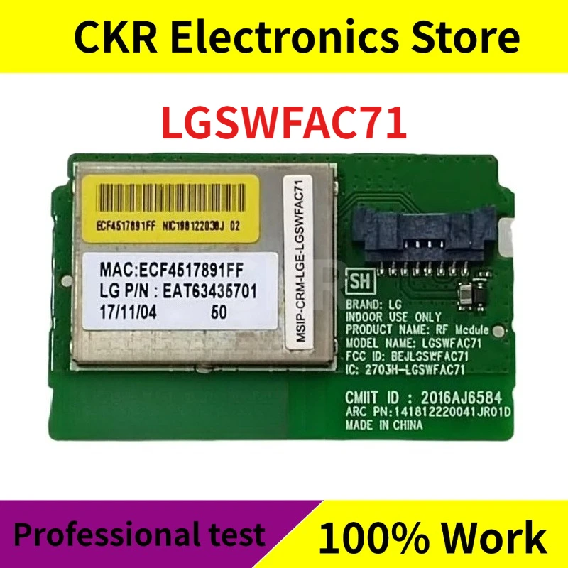 Оригинальный модуль беспроводной сетевой карты 43UK6200PCA EAT63435701 2016AJ6584 LGSWFAC71
Оригинальный модуль беспроводной сетевой карты 43UK6200PCA EAT63435701 2016AJ6584 LGSWFAC71