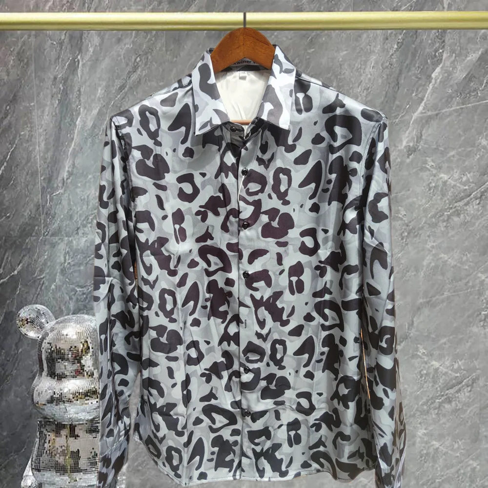 Рубашка с леопардовым цветком 2025 года, мужская одежда, классические рубашки, рубашка с длинным рукавом, топы, мужские рубашки Camisa Social Masculina, тонкая сорочка Homme
Рубашка с леопардовым цветком 2025 года, мужская одежда, классические рубашки, рубашка с длинным рукавом, топы, мужские рубашки Camisa Social Masculina, тонкая сорочка Homme