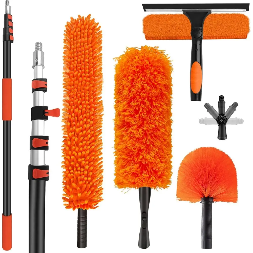 High Reach Duster Kit: 5-20ft Extension Pole, Microfiber Duster, Cobweb Remover, Ceiling & Window Cleaning Tools
High Reach Duster Kit: 5-20ft Extension Pole, Microfiber Duster, Cobweb Remover, Ceiling & Window Cleaning Tools