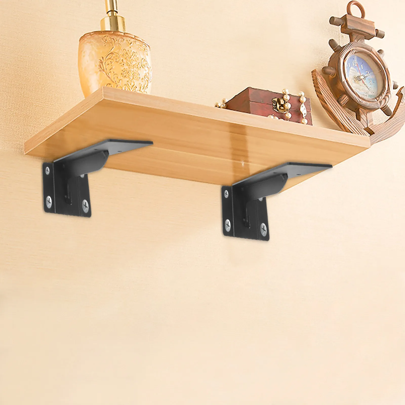 Heavy Duty Floating Shelf Bracket Cold Rolled Steel Wall Shelf Support for Kitchen Bathroom Workshop Garage Office Apartment L
Heavy Duty Floating Shelf Bracket Cold Rolled Steel Wall Shelf Support for Kitchen Bathroom Workshop Garage Office Apartment L