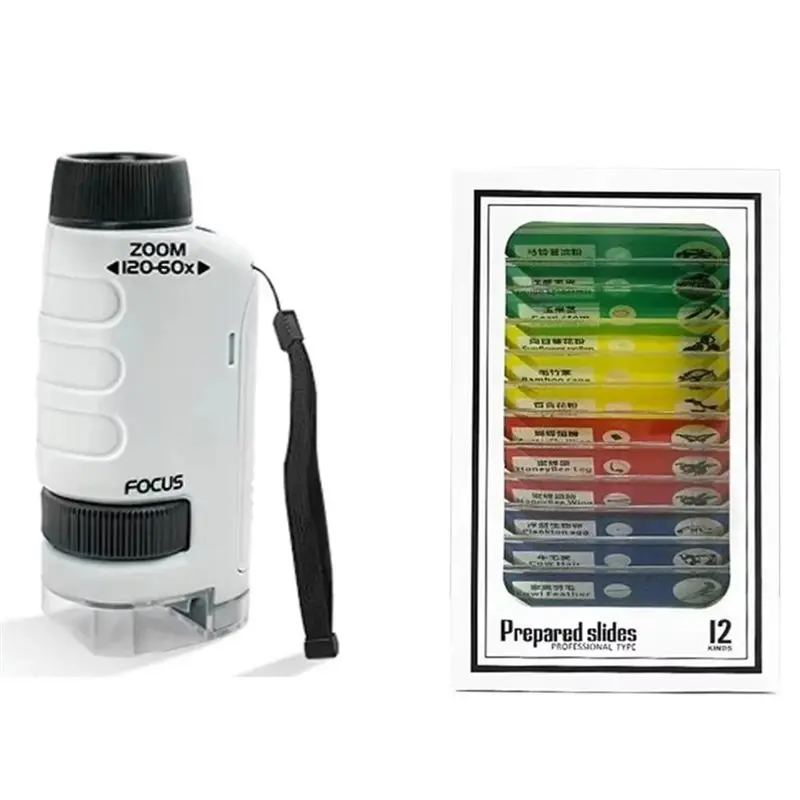 MACH-Educational Science Outdoor Pocket Microscope 60-120X With LED Light 12 Specimens Handheld Microscope Kit
MACH-Educational Science Outdoor Pocket Microscope 60-120X With LED Light 12 Specimens Handheld Microscope Kit