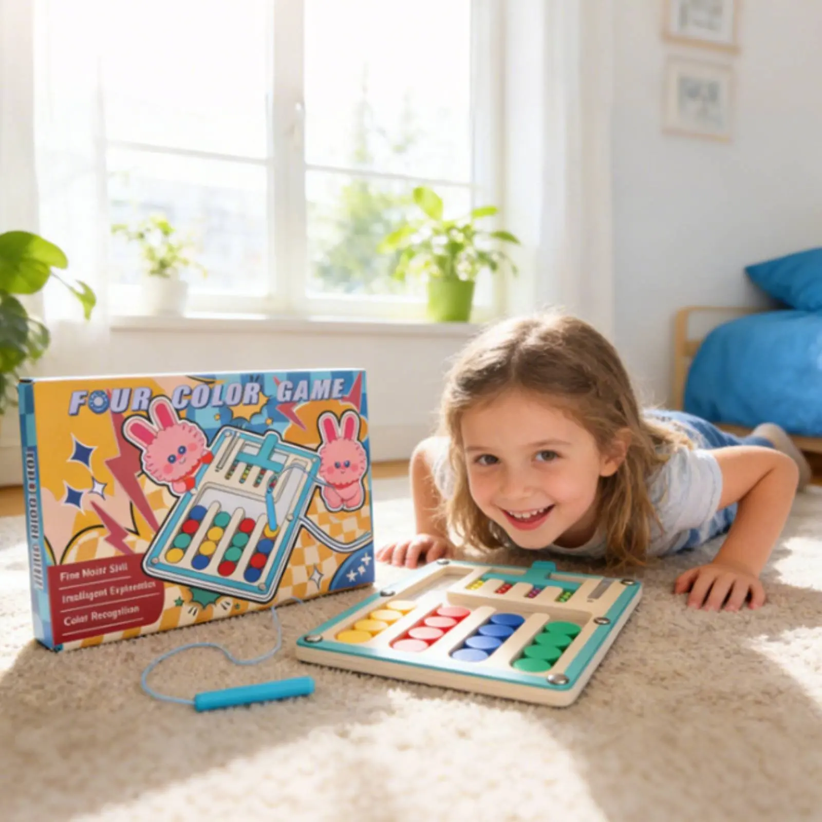 Four Color Reasoning Game Child-Centered Inspired Attractive Color Sorting Maze Educational Toy Develops Fine Movement Skills
Four Color Reasoning Game Child-Centered Inspired Attractive Color Sorting Maze Educational Toy Develops Fine Movement Skills