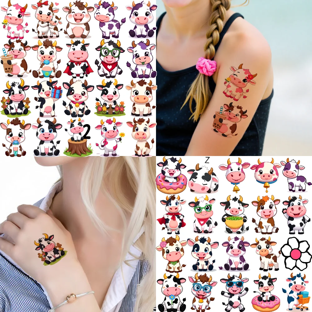 63pcs Temporary Tattoo Cow Stickers Waterproof Long-lasting Body Stickers Cartoon Stickers Cartoon For Adults Women Men
63pcs Temporary Tattoo Cow Stickers Waterproof Long-lasting Body Stickers Cartoon Stickers Cartoon For Adults Women Men