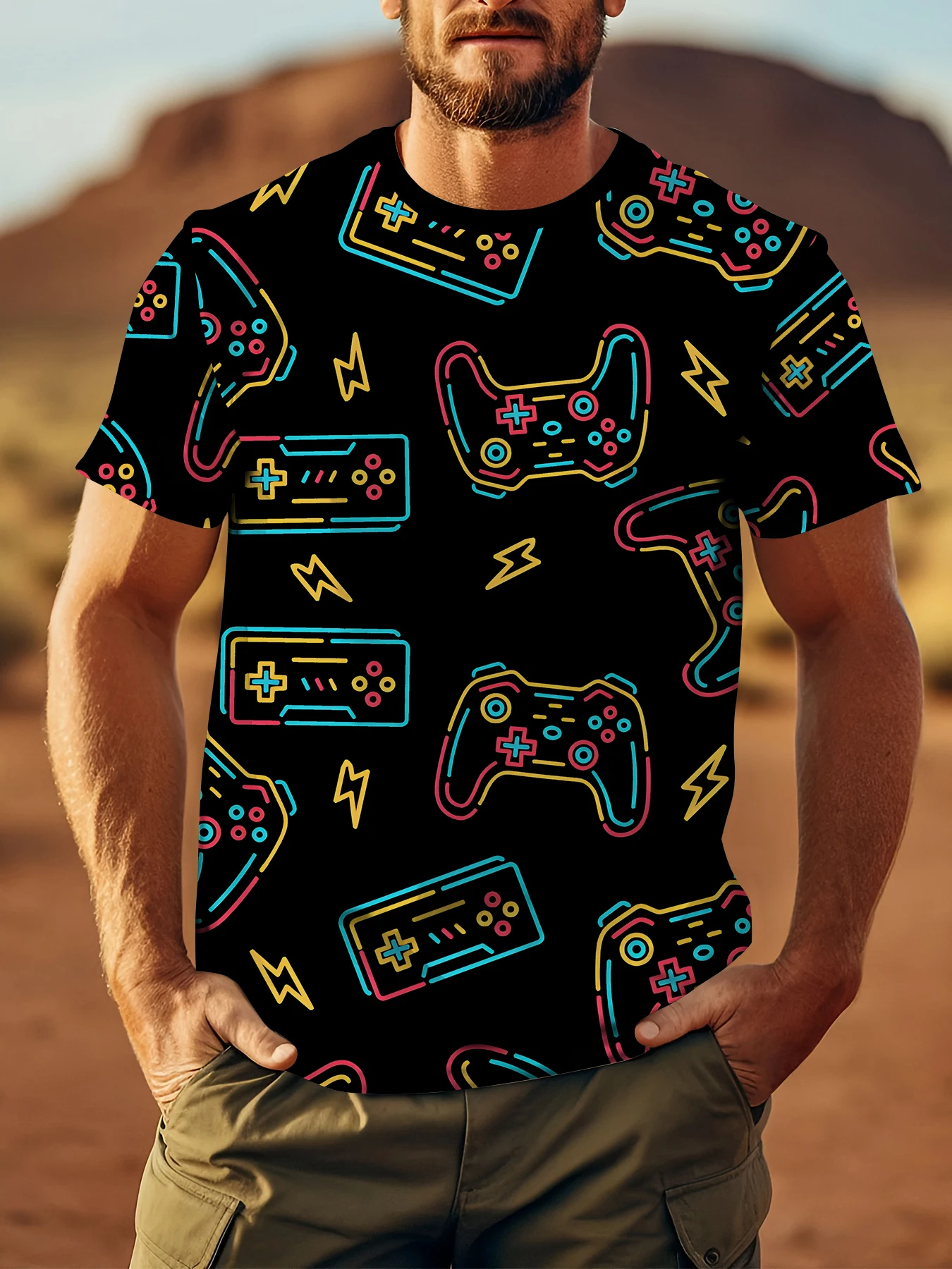 Cartoon Game Controller Men's Basic 3D Short Sleeve T-Shirt Casual Cotton Comfortable Fit Tee in Solid Colors T Shirt for Man
Cartoon Game Controller Men's Basic 3D Short Sleeve T-Shirt Casual Cotton Comfortable Fit Tee in Solid Colors T Shirt for Man