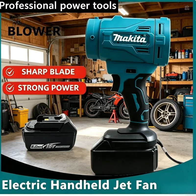 Makita High Speed Brushless Electric Air Blower, 130000RPM Violent Fan Cordless Air Duster Tool 6-Gears Jet Turbo Fan.
Makita High Speed Brushless Electric Air Blower, 130000RPM Violent Fan Cordless Air Duster Tool 6-Gears Jet Turbo Fan.