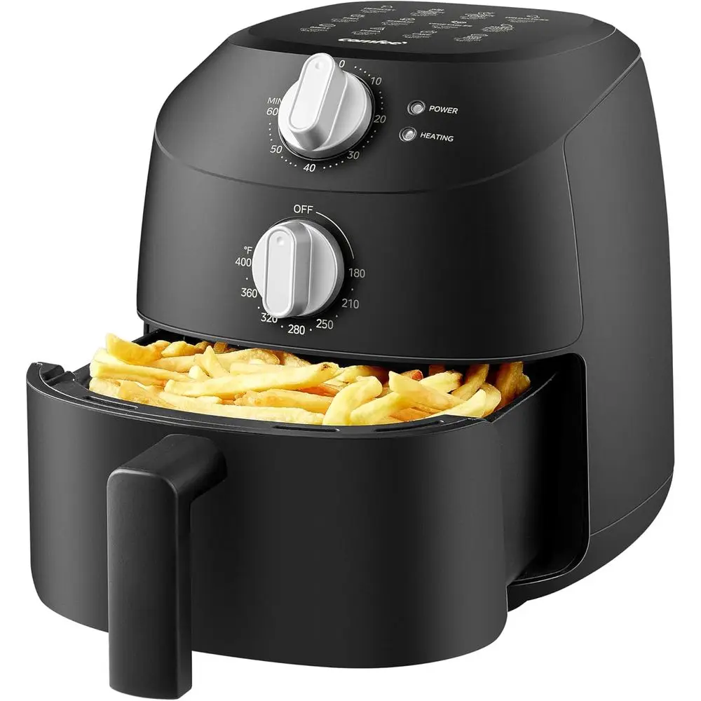 2.1 Quart Air Fryer with 12 Presets, Adjustable Timer and Temperature, 180-400°F, Dishwasher Safe Nonstick Basket
2.1 Quart Air Fryer with 12 Presets, Adjustable Timer and Temperature, 180-400°F, Dishwasher Safe Nonstick Basket