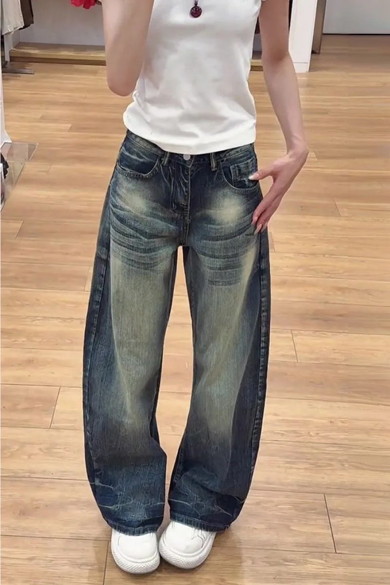 American Style Faded Denim Jeans High Waist Thin Wide Leg Pants Vintage Summer New Women's Loose Fit Floor Length Trousers
American Style Faded Denim Jeans High Waist Thin Wide Leg Pants Vintage Summer New Women's Loose Fit Floor Length Trousers