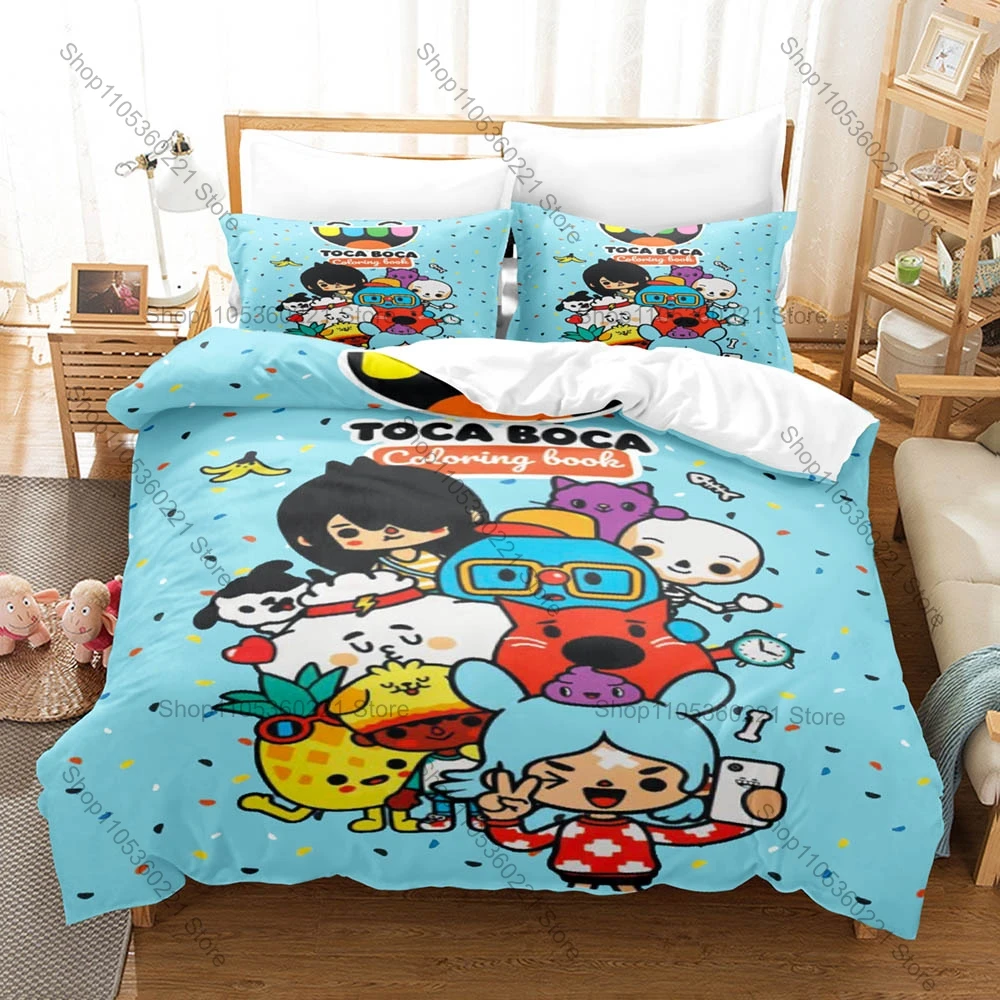 Personality Game Toca Boca Printed Bedding Set New Duvet Cover Pillowcase For Boys Girls Bedroom Decoration Bed Set
Personality Game Toca Boca Printed Bedding Set New Duvet Cover Pillowcase For Boys Girls Bedroom Decoration Bed Set