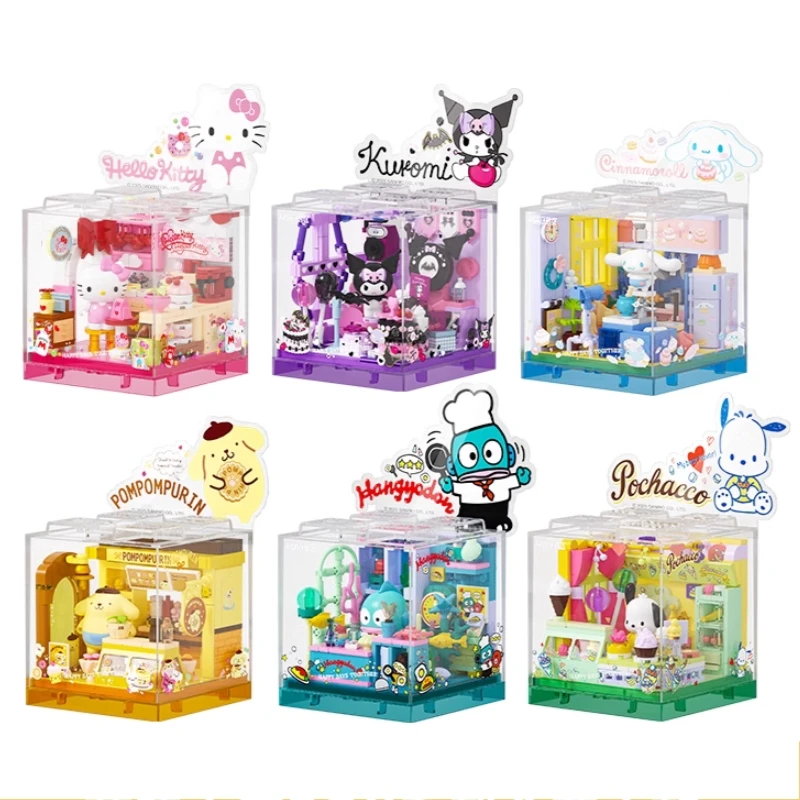 Sanrio Box, строительные блоки, Hello Kitty Cinnamoroll Pochacco Kuromi, милая уличная сцена, маленький магазин, игрушка-головоломка, модель, орнамент, подарок
Sanrio Box, строительные блоки, Hello Kitty Cinnamoroll Pochacco Kuromi, милая уличная сцена, маленький магазин, игрушка-головоломка, модель, орнамент, подарок
