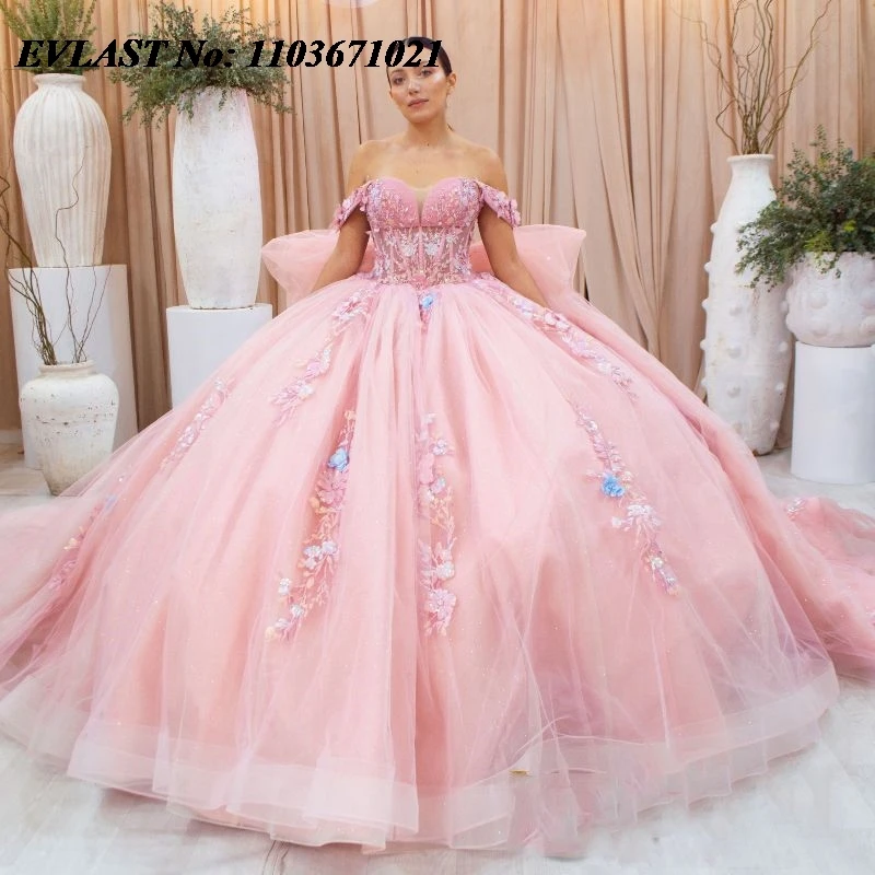 EVLAST Розовое платье Quinceanera по индивидуальному заказу, бальное платье с 3D цветочной кружевной аппликацией и бантом из бисера, Mexico Sweet 16, Vestido De 15 Anos SQ251
EVLAST Розовое платье Quinceanera по индивидуальному заказу, бальное платье с 3D цветочной кружевной аппликацией и бантом из бисера, Mexico Sweet 16, Vestido De 15 Anos SQ251