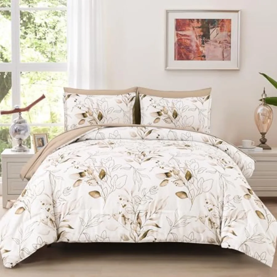 Comforter Set Queen 7 Pieces Bed in a Bag Golden Leaves Bedding Set Soft Microfiber Queen 1 Comforter 2 Pillowcase 2 Pillow Sha
Comforter Set Queen 7 Pieces Bed in a Bag Golden Leaves Bedding Set Soft Microfiber Queen 1 Comforter 2 Pillowcase 2 Pillow Sha