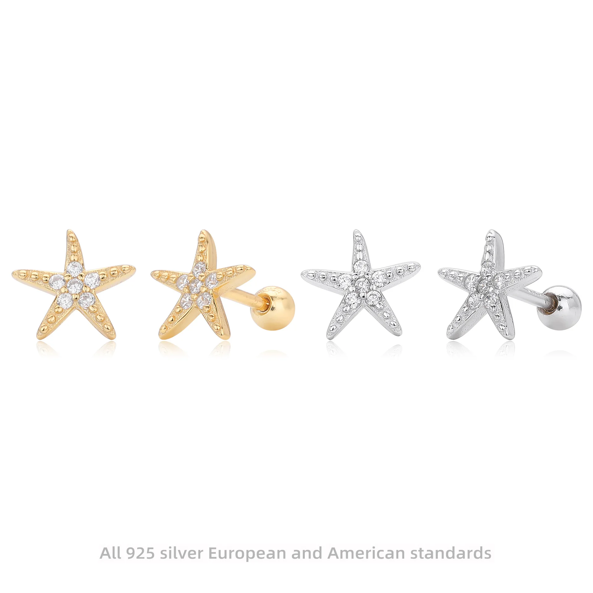 2025 Trendy S925 Sterling Silver Starfish Earrings for Women Niche Zirconia Ear Stud Screw Back Piercing Daily Jewelry Accessory
2025 Trendy S925 Sterling Silver Starfish Earrings for Women Niche Zirconia Ear Stud Screw Back Piercing Daily Jewelry Accessory