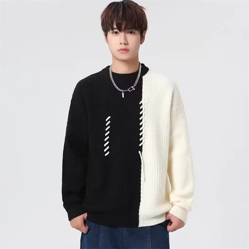 Дизайнерский свитер с цветными блоками для мужчин и женщин на осень и зиму, свободный повседневный нишевый пуловер с плюшевой вязкой в виде оленя
Дизайнерский свитер с цветными блоками для мужчин и женщин на осень и зиму, свободный повседневный нишевый пуловер с плюшевой вязкой в виде оленя