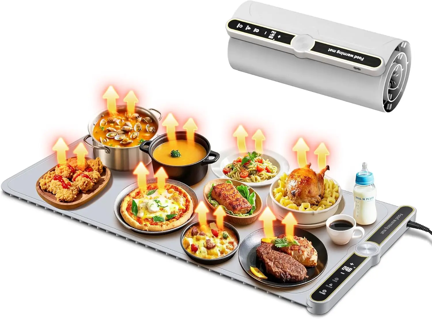 Warming Mat for Food - Extra Large 32'x15' Electric Warming Tray Warm 8 Dishes, 9-Temperature Adjustable, 1-6H Timer, Child
Warming Mat for Food - Extra Large 32'x15' Electric Warming Tray Warm 8 Dishes, 9-Temperature Adjustable, 1-6H Timer, Child