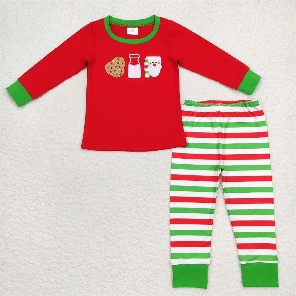 Wholesale Children Embroidery Set Long Sleeves Stripes Pants Sleepwear Kids Toddler Pajamas Baby Boy Christmas Santa Cake Outfit
Wholesale Children Embroidery Set Long Sleeves Stripes Pants Sleepwear Kids Toddler Pajamas Baby Boy Christmas Santa Cake Outfit