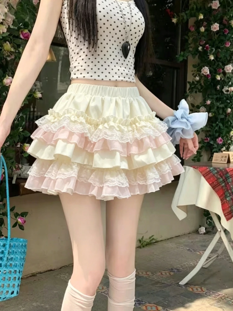 Kawaii Lolita Princess Cake Skirt Vintage Sweet Lace Ruffles Mini Skirts Women Harajuku Y2K Party Cute A Line Layered
Kawaii Lolita Princess Cake Skirt Vintage Sweet Lace Ruffles Mini Skirts Women Harajuku Y2K Party Cute A Line Layered