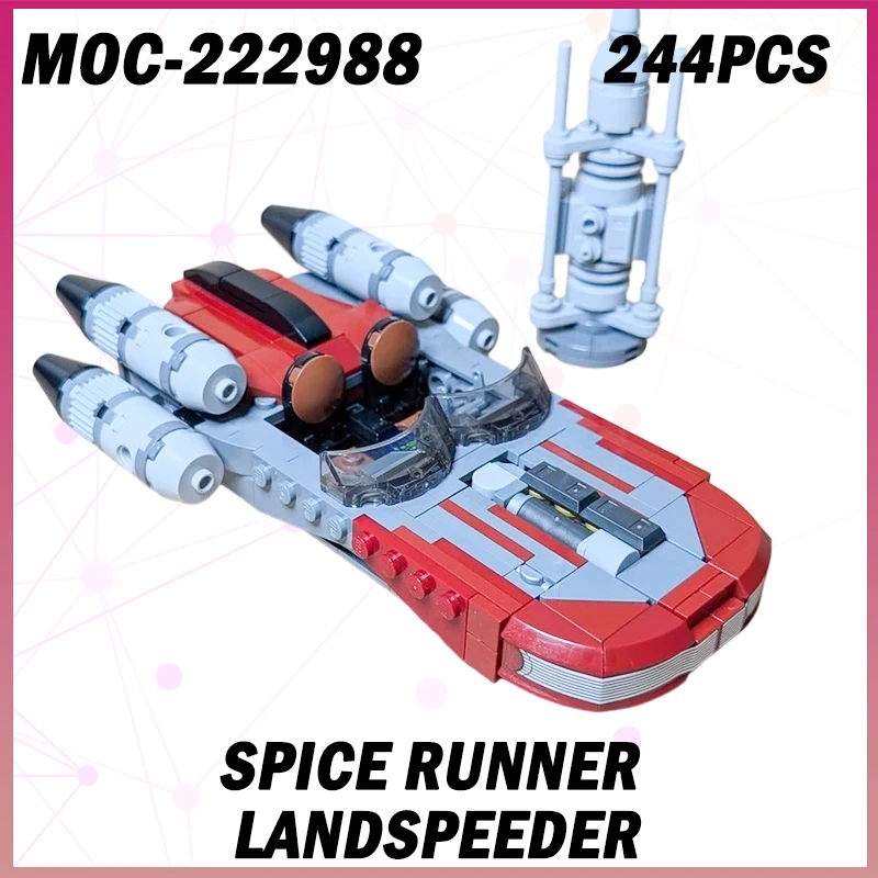 244 шт. MOC-222988 Space War Spice Runner Landspeeder, строительный блок, модель оружия, набор кирпичей, креативные подарки, украшение для рабочего стола
244 шт. MOC-222988 Space War Spice Runner Landspeeder, строительный блок, модель оружия, набор кирпичей, креативные подарки, украшение для рабочего стола