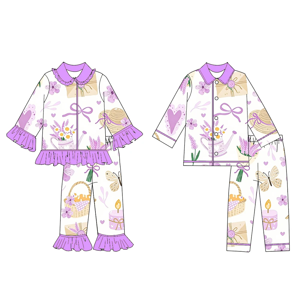 New stylish kid's pajama set lapel design both boys and girls floral and butterfly print long-sleeved top and matching pants
New stylish kid's pajama set lapel design both boys and girls floral and butterfly print long-sleeved top and matching pants