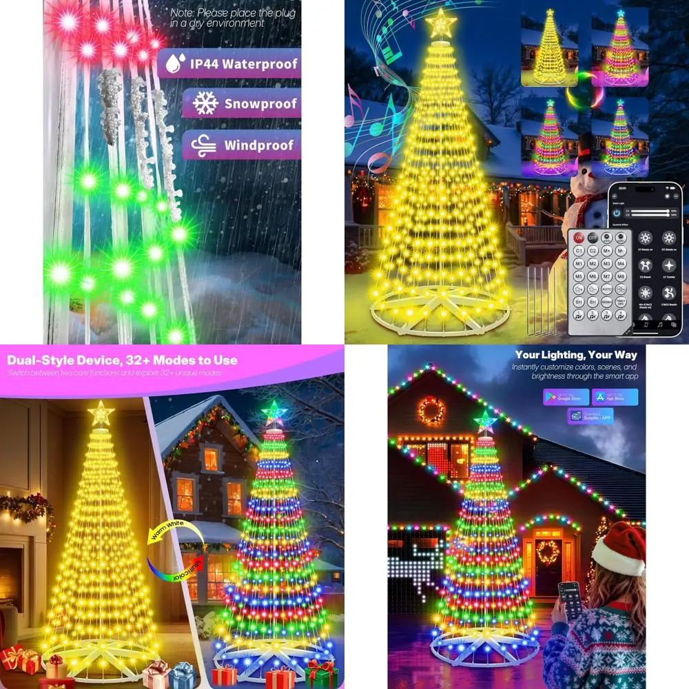 7.5ft LED Cone Christmas Tree with 30+ Color Modes, App & Remote Control, Timer, Music Sync for Indoor/Outdoor Use (White)
7.5ft LED Cone Christmas Tree with 30+ Color Modes, App & Remote Control, Timer, Music Sync for Indoor/Outdoor Use (White)