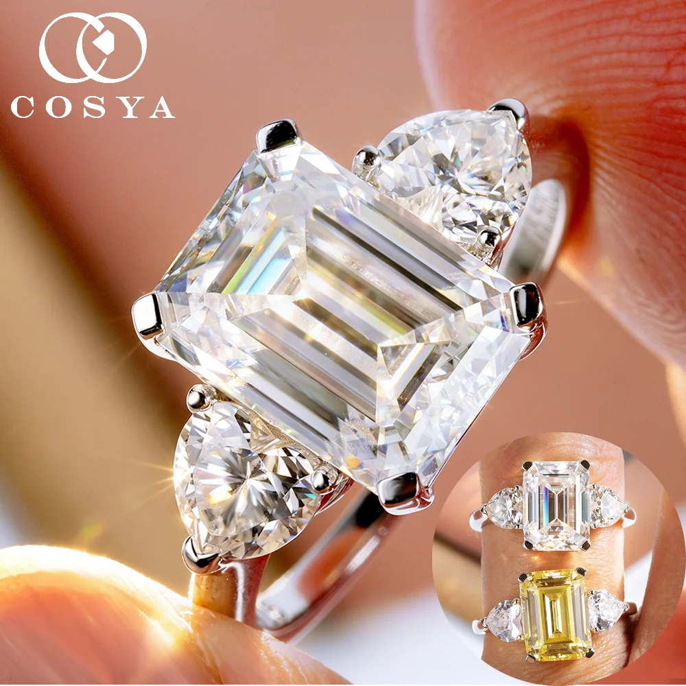 COSYA 4.5CT 8*11mm Emerald Cut Moissanite Ring for Women S925 Silver Lab Diamond 3 Stone Wedding Band Sparkling Fine Jewelry
COSYA 4.5CT 8*11mm Emerald Cut Moissanite Ring for Women S925 Silver Lab Diamond 3 Stone Wedding Band Sparkling Fine Jewelry