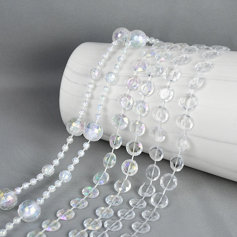 3 Meters Faux Pearl Beads Garland Transparent/White Color Crystal Rhinestones Diy Jewelry Chain String Home Curtain Decorations
3 Meters Faux Pearl Beads Garland Transparent/White Color Crystal Rhinestones Diy Jewelry Chain String Home Curtain Decorations