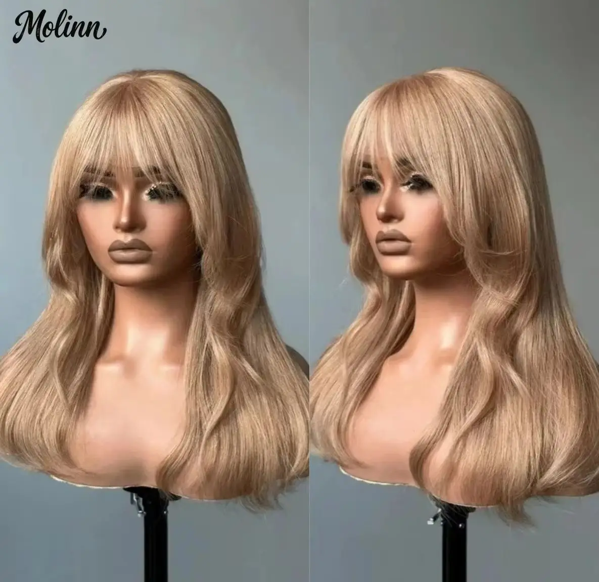 Honey Caramel Ombre Wig Layered Straight Lace Front Wig With Bangs Honey Blonde 13x4 HD Lace Wig Clearance Synthetic For Women
Honey Caramel Ombre Wig Layered Straight Lace Front Wig With Bangs Honey Blonde 13x4 HD Lace Wig Clearance Synthetic For Women