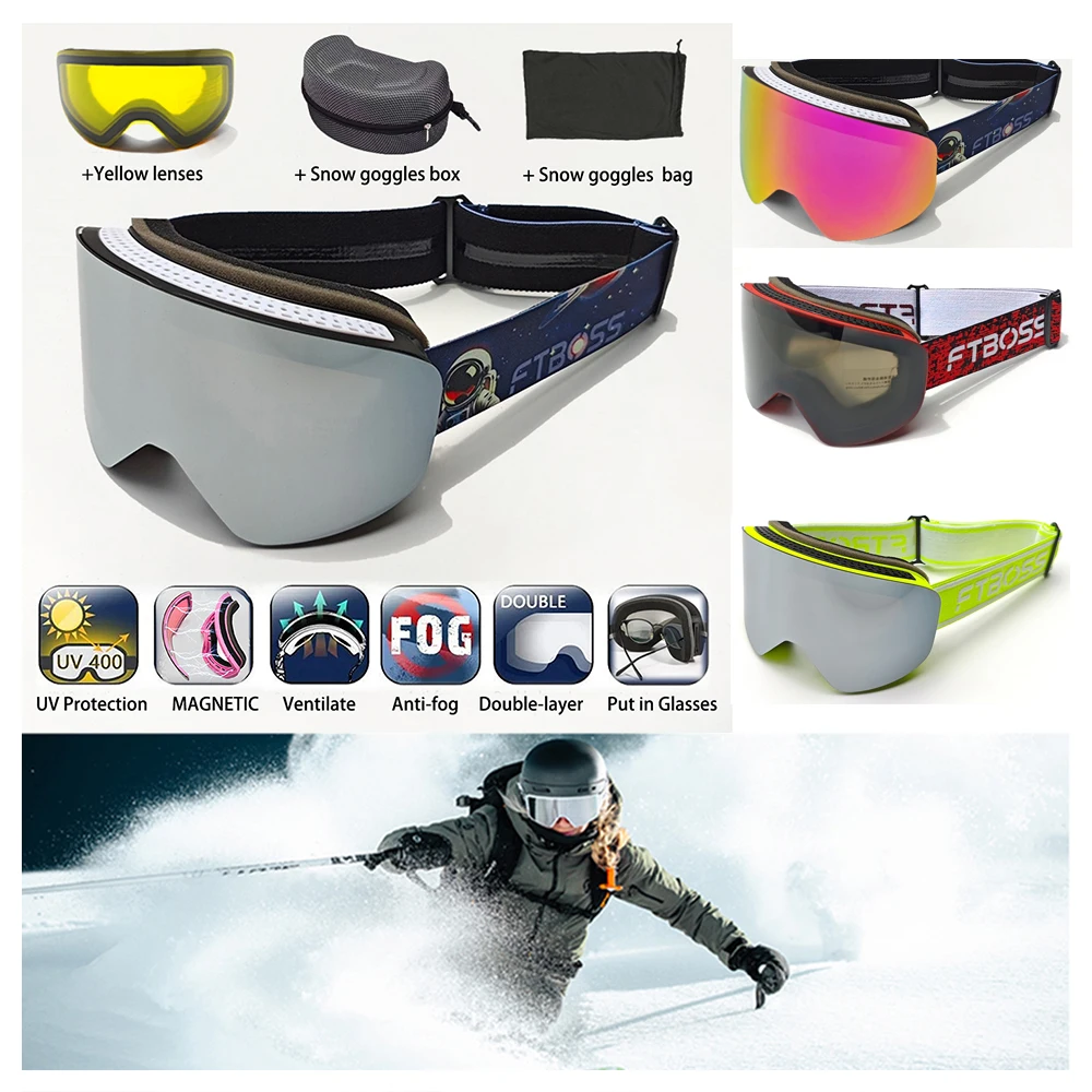 Snowboard Goggles Quick Disassembly Magnetic Ski Glasses Protection Accessories Ski Glasses Men Women Anti-Fog UV400 Safety Lens
Snowboard Goggles Quick Disassembly Magnetic Ski Glasses Protection Accessories Ski Glasses Men Women Anti-Fog UV400 Safety Lens