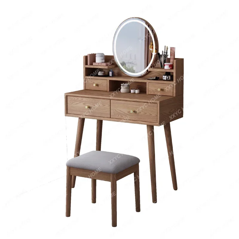 Simple Small Bedroom High-Grade Internet Celebrity Solid Wood Dressing Makeup Table Japanese Style with Light
Simple Small Bedroom High-Grade Internet Celebrity Solid Wood Dressing Makeup Table Japanese Style with Light