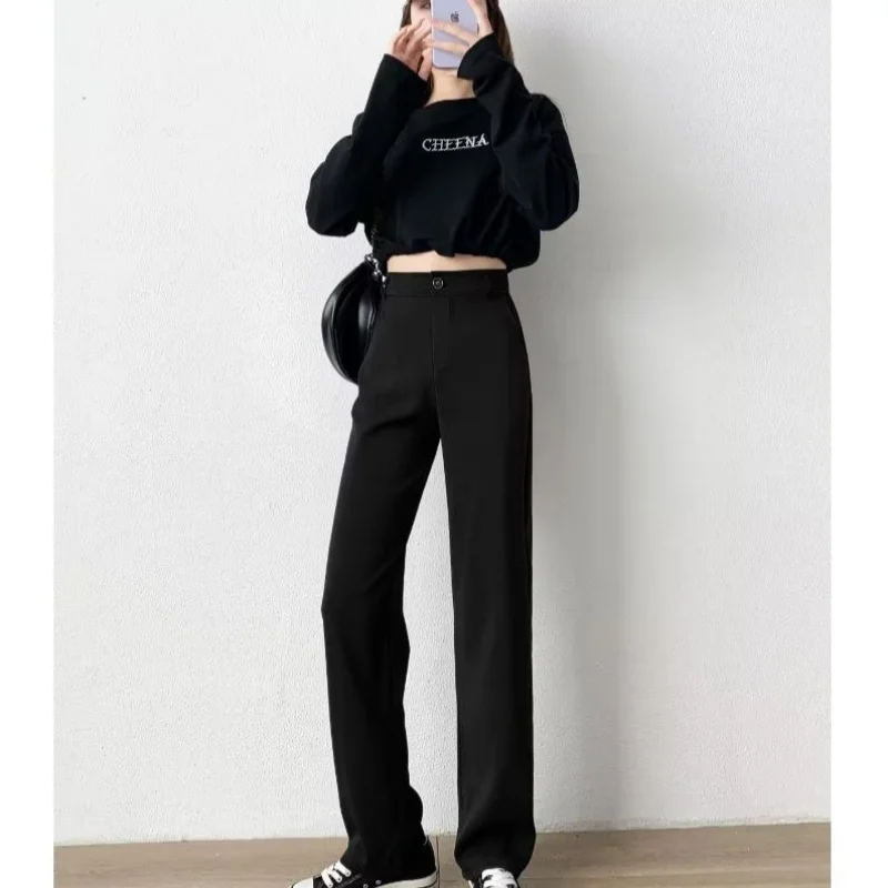 2024New High-Waisted Suit Pants for Women, Summer High-End Drape Black Slimming Casual Floor-Length Straight Wide-Leg Pants
2024New High-Waisted Suit Pants for Women, Summer High-End Drape Black Slimming Casual Floor-Length Straight Wide-Leg Pants
