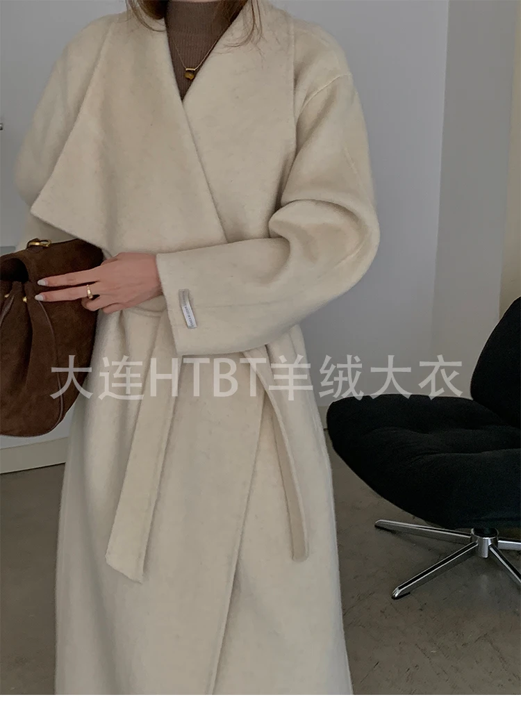 High End Casual Soft Double Wool Sided 10% Rabbit Fur Coat Women Fashion Lapel Long Woolen Jacket Loose Female Autumn Winter
High End Casual Soft Double Wool Sided 10% Rabbit Fur Coat Women Fashion Lapel Long Woolen Jacket Loose Female Autumn Winter