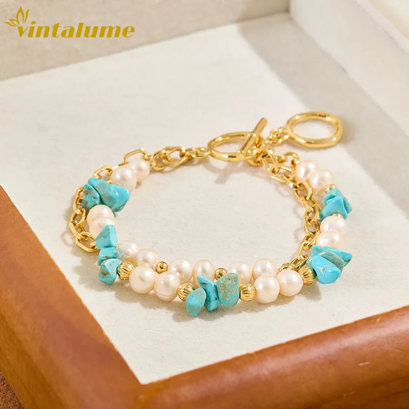 Двухслойный браслет Vintalume Boho с бирюзовыми бусинами и пресноводным жемчугом для женщин, винтажное украшение с бусинами, роскошный подарок
Двухслойный браслет Vintalume Boho с бирюзовыми бусинами и пресноводным жемчугом для женщин, винтажное украшение с бусинами, роскошный подарок