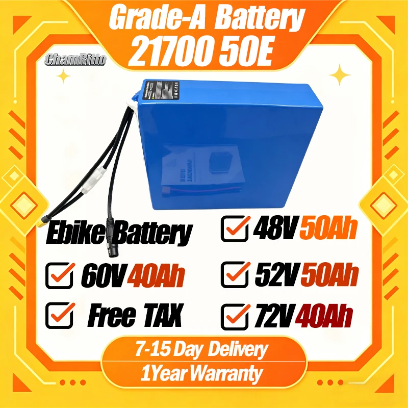 48V 30ah Electric Bicycle Lithium Battery 52V 40ah E bike Scooter 21700 Battery Pack 60V 72V 50Ah 3000W Motorcycle Battery Pack
48V 30ah Electric Bicycle Lithium Battery 52V 40ah E bike Scooter 21700 Battery Pack 60V 72V 50Ah 3000W Motorcycle Battery Pack