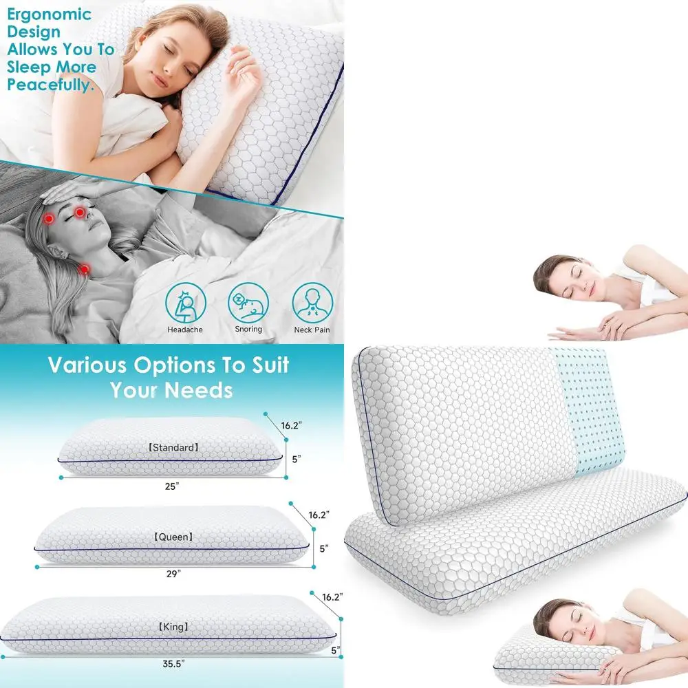 Пара подушек из пены с эффектом памяти для сна по бокам, спинам и живота с моющимся чехлом и дышащей сеткой — серый, королевский размер
Пара подушек из пены с эффектом памяти для сна по бокам, спинам и живота с моющимся чехлом и дышащей сеткой — серый, королевский размер