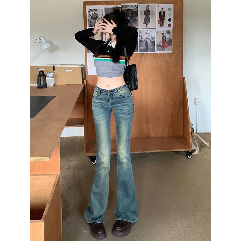Hot Girl American Do the Old Cowboy Bootcut Trousers Women2025Popular Spring and Autumn New Low Waist Slim Fit Slimming Stretch
Hot Girl American Do the Old Cowboy Bootcut Trousers Women2025Popular Spring and Autumn New Low Waist Slim Fit Slimming Stretch