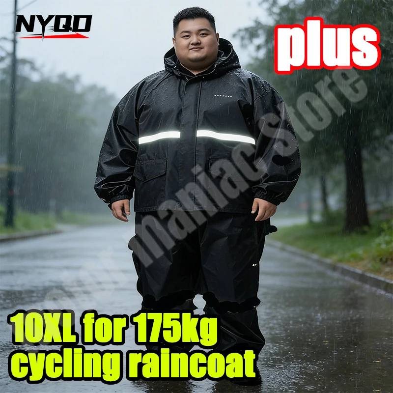 10XL Fat Man Reflective Waterproof Raincoat Rain Pants Set Plus Fat Size 175kg Unisex Motorcycle Rider Gear Rain Suit
10XL Fat Man Reflective Waterproof Raincoat Rain Pants Set Plus Fat Size 175kg Unisex Motorcycle Rider Gear Rain Suit