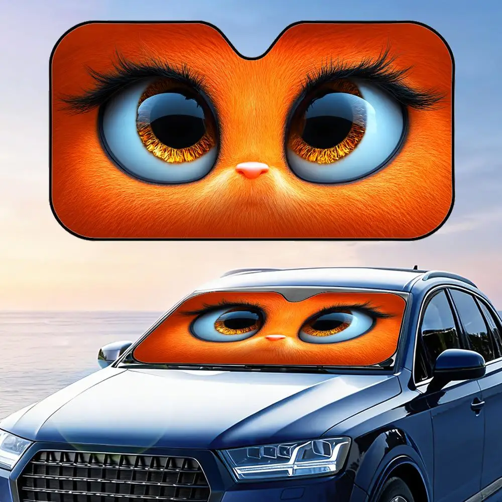 Cute Orange Eyes Design Sun Visor Car Front Windshield Sun Shade Foldable Reflective UV Protection Heat Insulation Cover
Cute Orange Eyes Design Sun Visor Car Front Windshield Sun Shade Foldable Reflective UV Protection Heat Insulation Cover