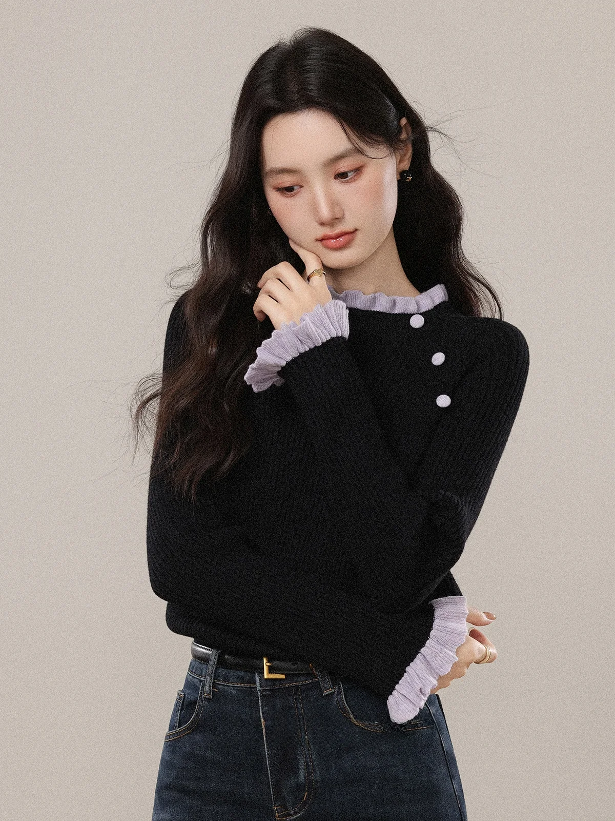 Bla round Ne Knitted Woolen Sweater Women Base Layer Inner ort Top Faionable Comfortable Loose Fit Pure Color Long Sl...
Bla round Ne Knitted Woolen Sweater Women Base Layer Inner ort Top Faionable Comfortable Loose Fit Pure Color Long Sl...