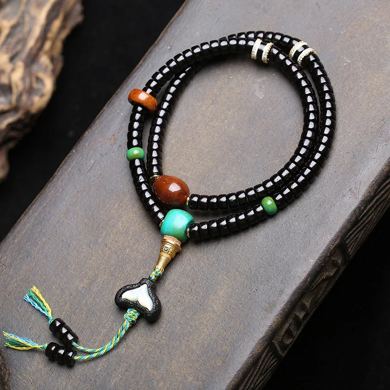108 natural Hainan coconut stem bucket beads, Buddha beads hanging from the neck, purple mouse running in circles
108 natural Hainan coconut stem bucket beads, Buddha beads hanging from the neck, purple mouse running in circles