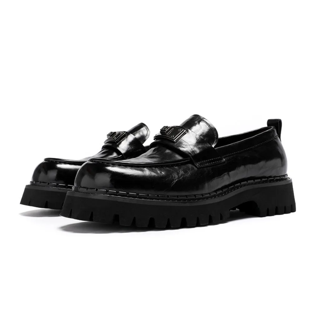 Summer British Style Hand-Grained Cowhide Leather Loafers for Men Thick Sole Height Increasing Business Formal Slip on Shoes
Summer British Style Hand-Grained Cowhide Leather Loafers for Men Thick Sole Height Increasing Business Formal Slip on Shoes