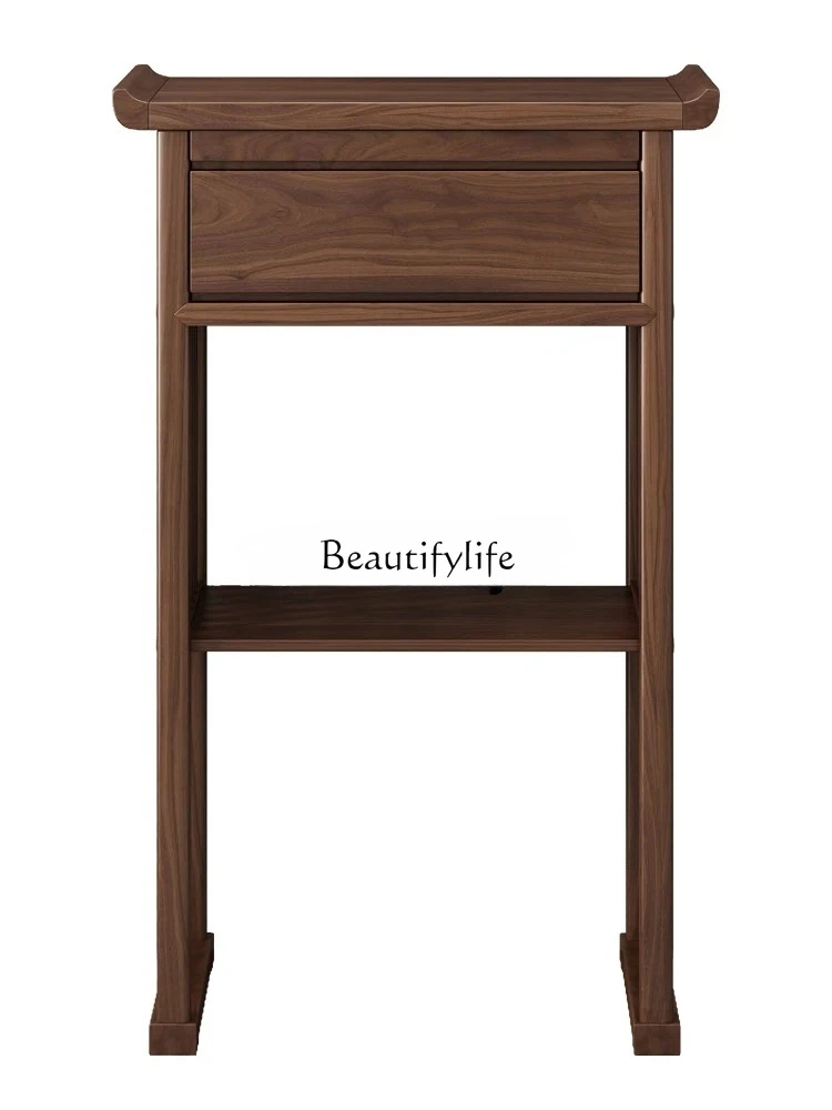 Black walnut strip case against the wall solid wood table for home use modern God of Wealth Guanyin tribute table
Black walnut strip case against the wall solid wood table for home use modern God of Wealth Guanyin tribute table