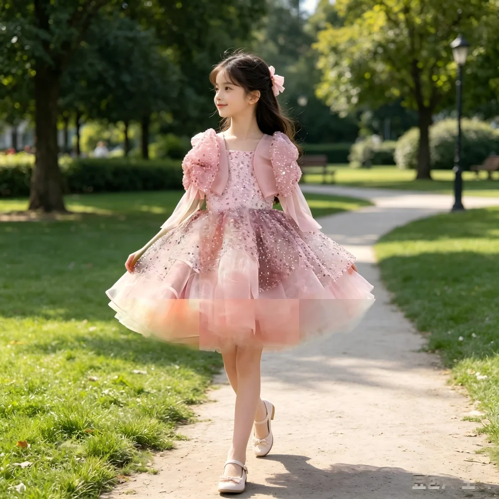 Sequin Elegant Outfit Children Bow Formal Occasion Clothes Princess Dress Matching One Year Old Costumes Baby Girls Luxury
Sequin Elegant Outfit Children Bow Formal Occasion Clothes Princess Dress Matching One Year Old Costumes Baby Girls Luxury