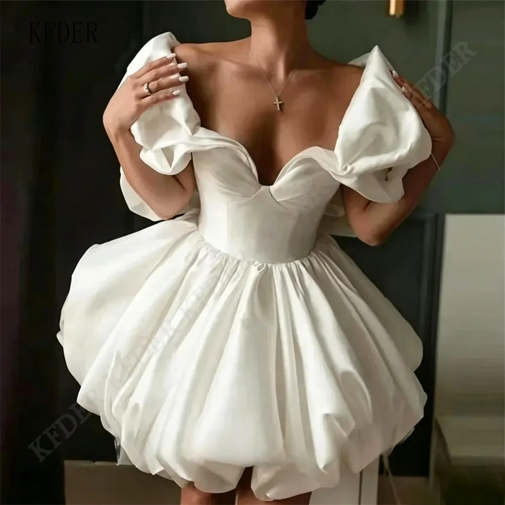 Short Mini Wedding Dresses for Women High Sewing Luxury Bride Dresses White Modest Off Shoulder Bride Bridal Gowns Customized
Short Mini Wedding Dresses for Women High Sewing Luxury Bride Dresses White Modest Off Shoulder Bride Bridal Gowns Customized