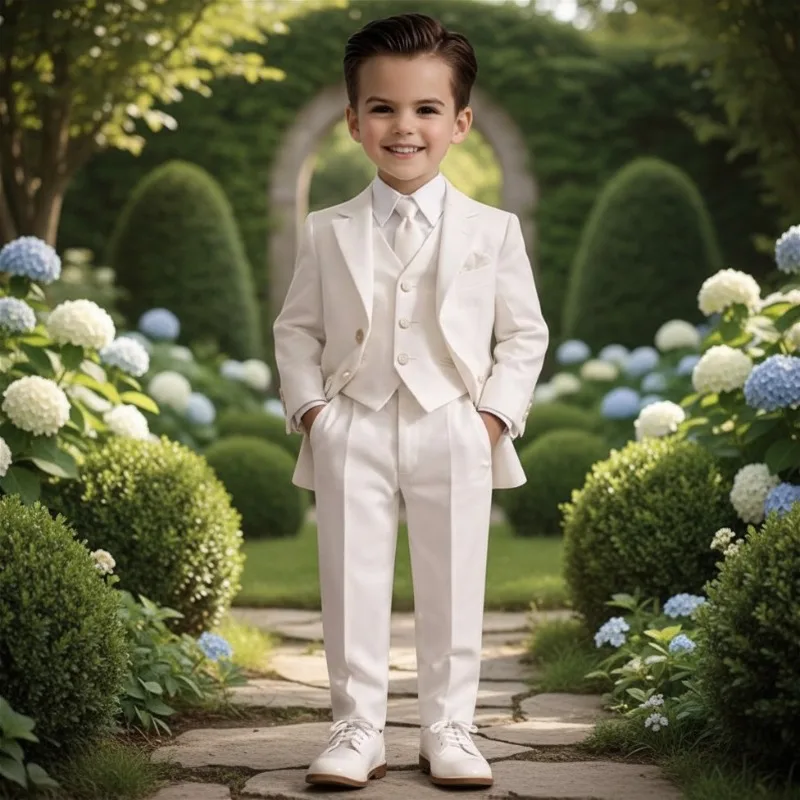 3 Pieces White Boy Suits Kids Wedding Tuxedo Formal Birthday Party Wear Comfortable Suit Set Graduation Outfit Breathable Suit
3 Pieces White Boy Suits Kids Wedding Tuxedo Formal Birthday Party Wear Comfortable Suit Set Graduation Outfit Breathable Suit