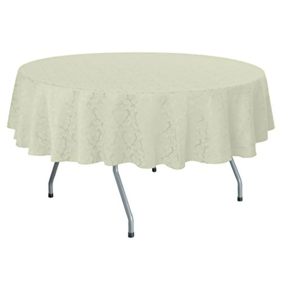 3 Pack 84-Inch Round Damask Tablecloth with Jacquard Weave Emblem Crest Design in Ivory Cream for Dining Room Use
3 Pack 84-Inch Round Damask Tablecloth with Jacquard Weave Emblem Crest Design in Ivory Cream for Dining Room Use