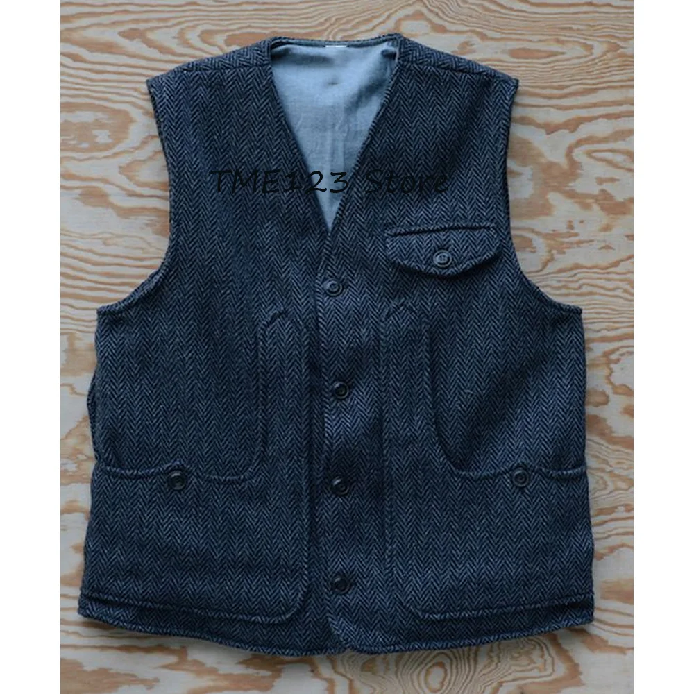 Мужской жилет для мужского костюма с карманами в форме элегантного мужского жилета из ткани «елочка», повседневные однобортные винтажные жилеты, модные костюмы 
Мужской жилет для мужского костюма с карманами в форме элегантного мужского жилета из ткани «елочка», повседневные однобортные винтажные жилеты, модные костюмы