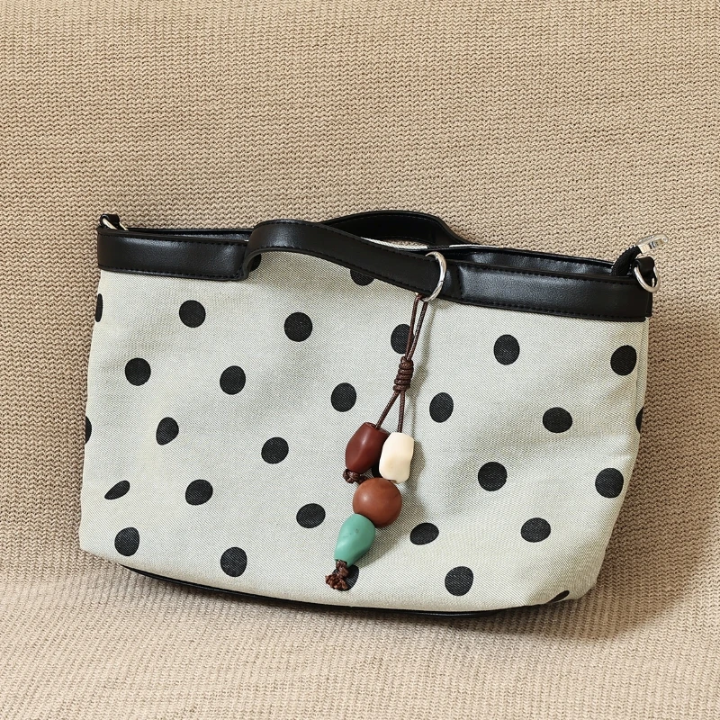 2026 Summer New Design Large Capacity Polka Dot Canvas Handbag Simple and Stylish Date and Commute Shoulder Sling Bag for Women
2026 Summer New Design Large Capacity Polka Dot Canvas Handbag Simple and Stylish Date and Commute Shoulder Sling Bag for Women